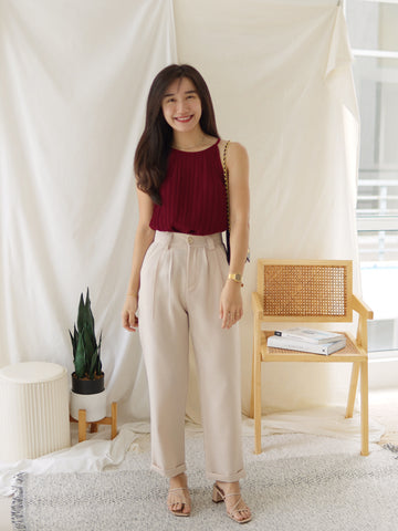 Rowen Pleat midi skirt