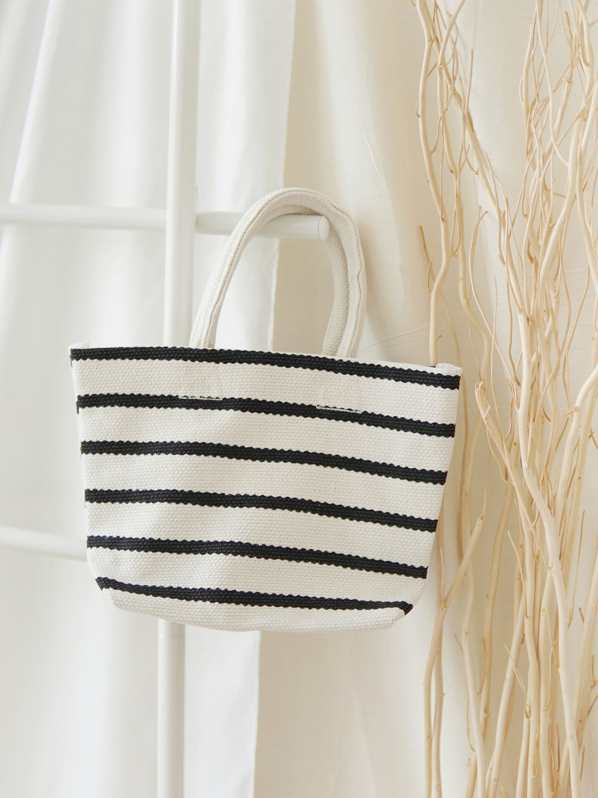 CANVAS STRIPE SMALL BAG