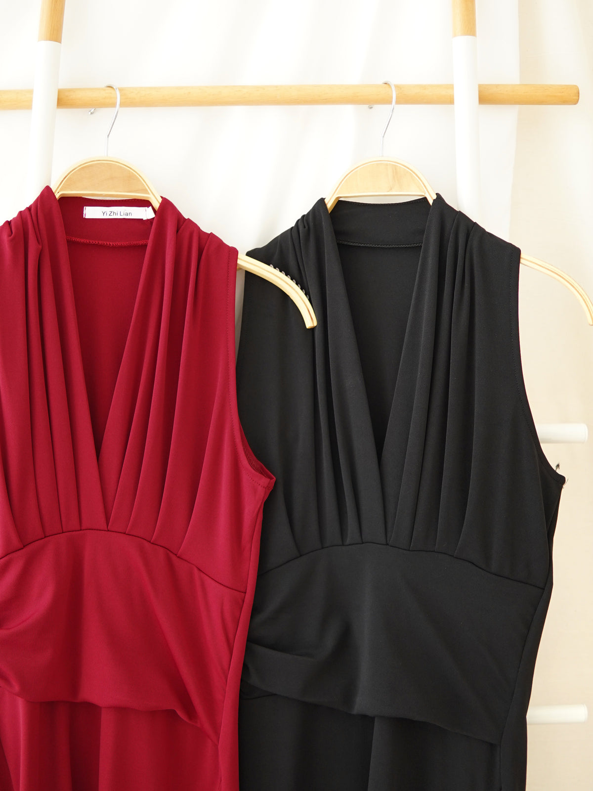 LAUREN DEEP V SPLIT DRESS