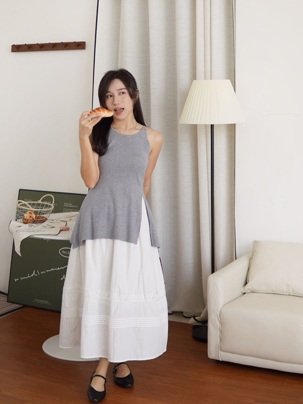 Cassandra Halter Split Top