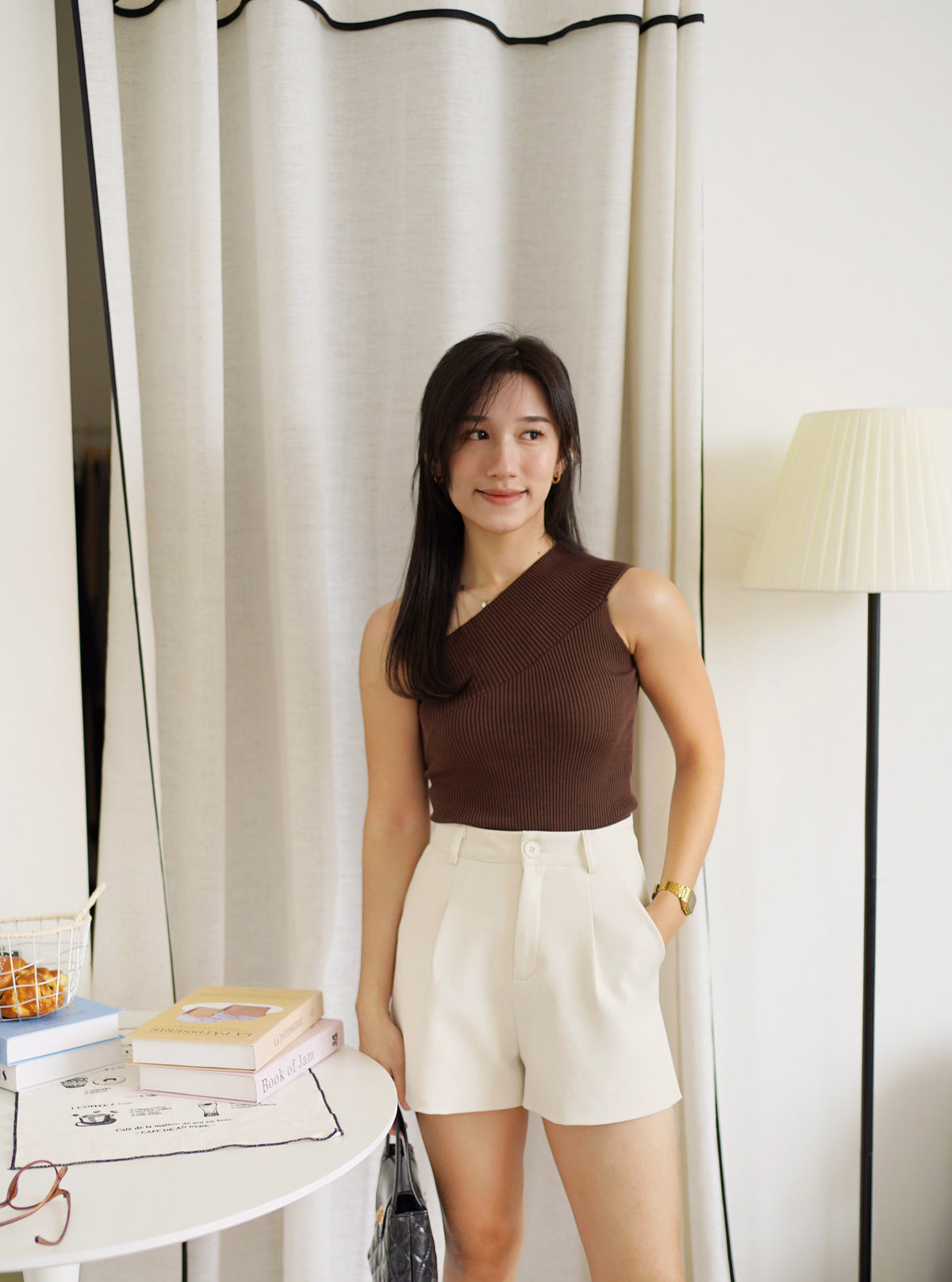 Hazel Oblique Rib Knit Top