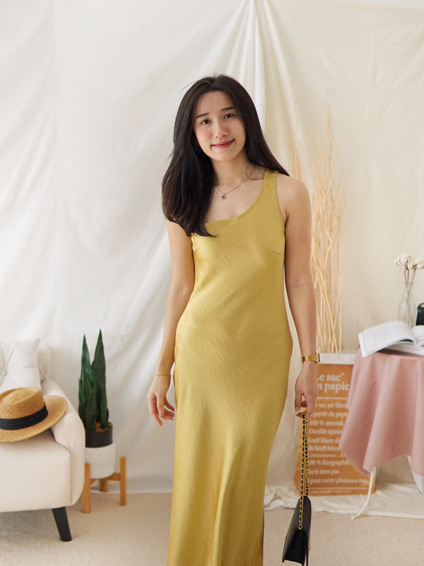 NOREE SATIN SILK TOGA DRESS