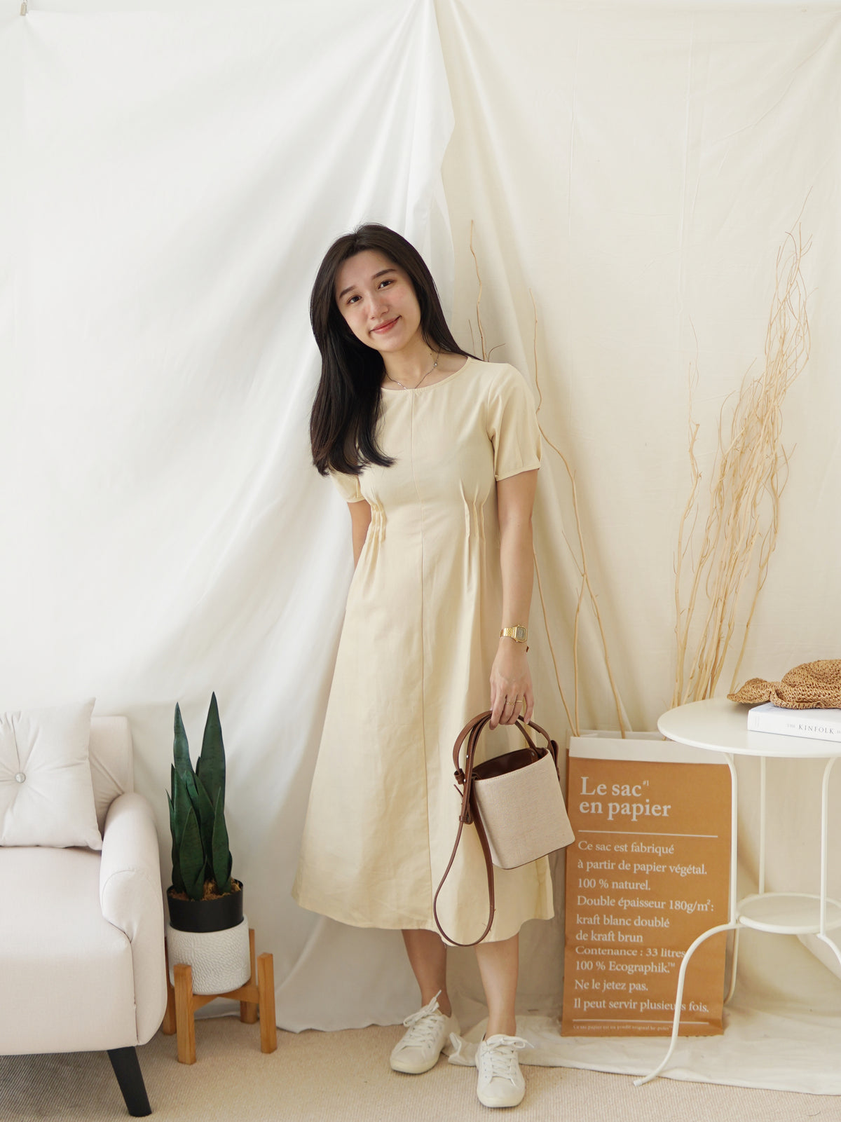 Juliet Yellow Ramie Dress