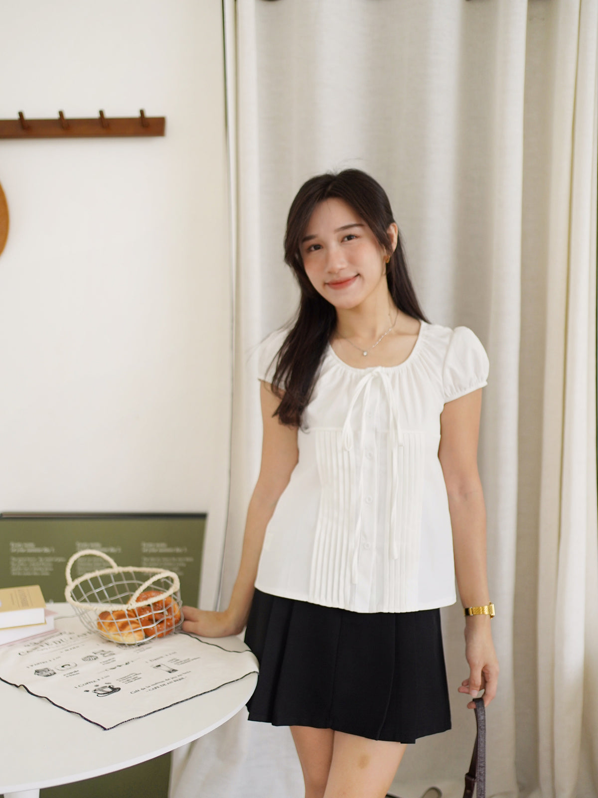 Julene Pleat Ribbon Top