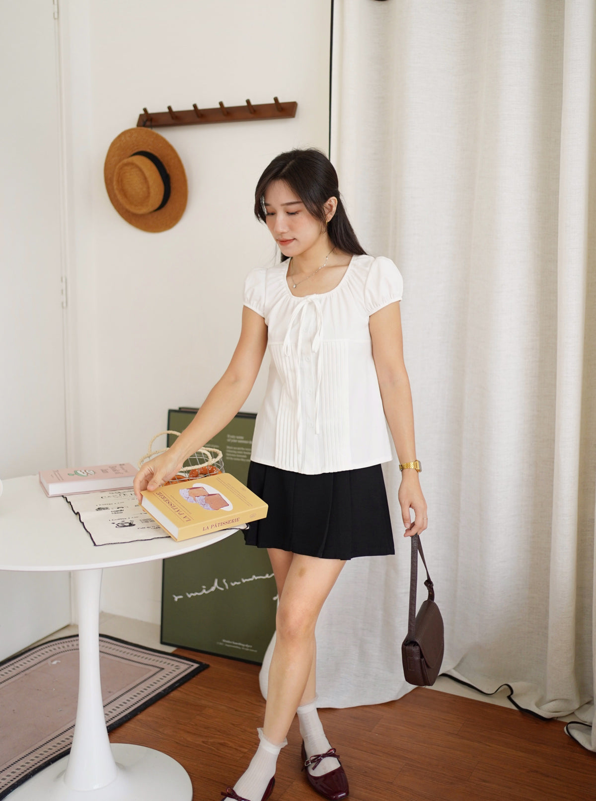 Julene Pleat Ribbon Top