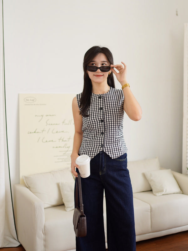 Louise Gingham Vest Top