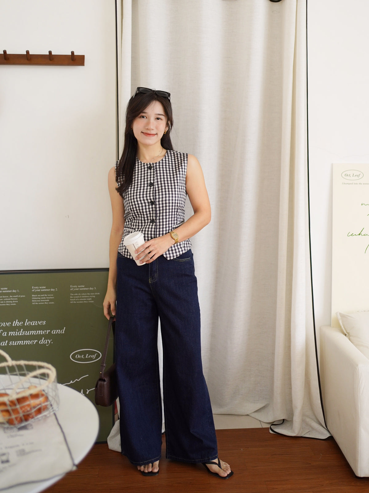 Louise Gingham Vest Top