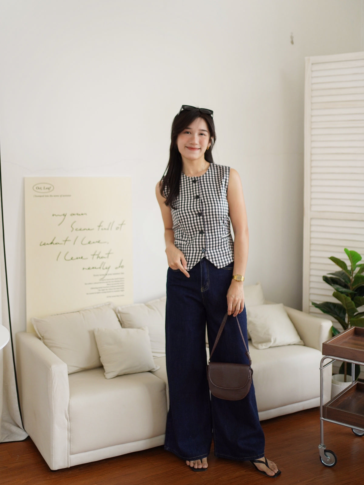 Louise Gingham Vest Top