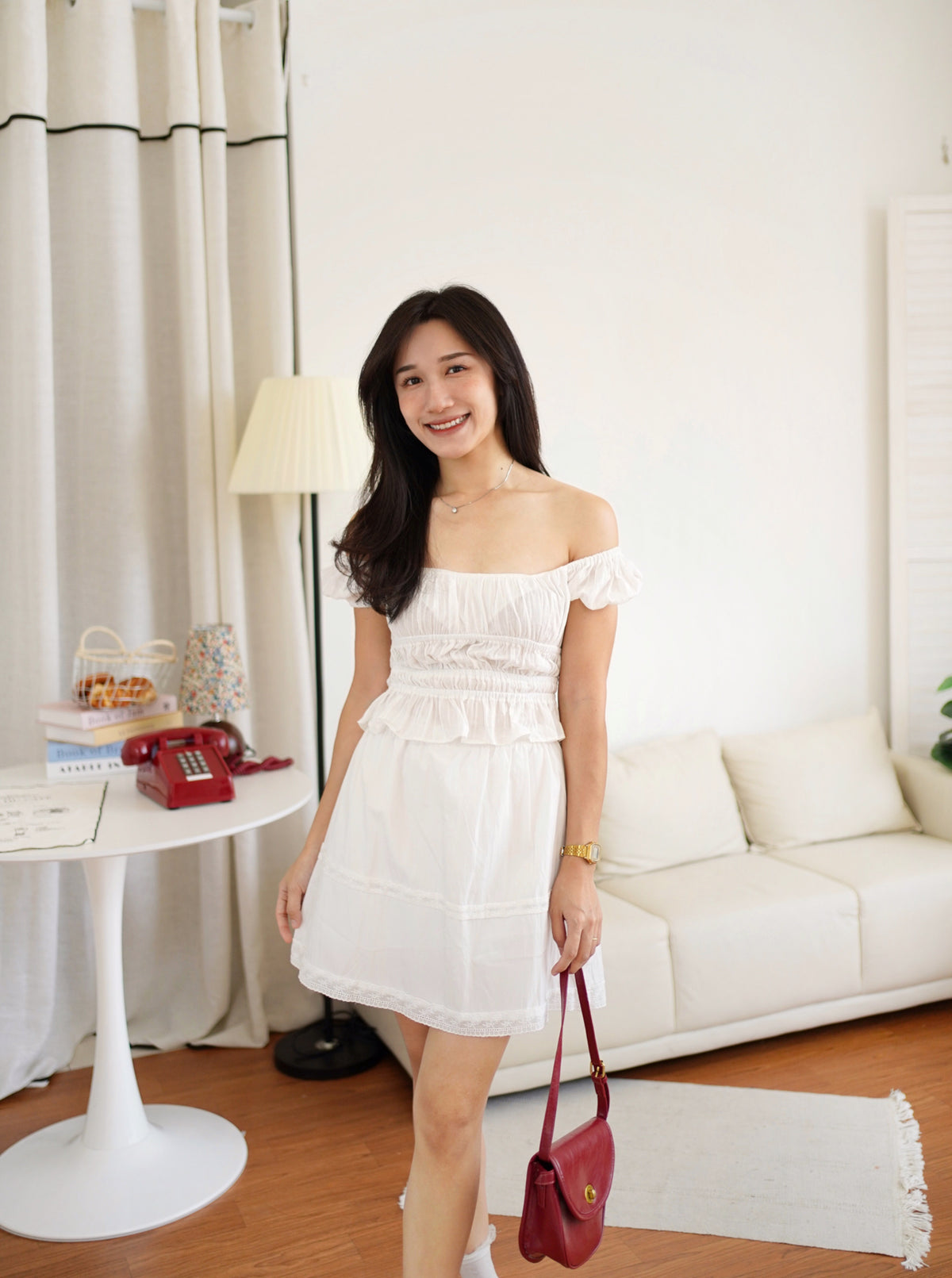 Katrine Crochet Ruched Top