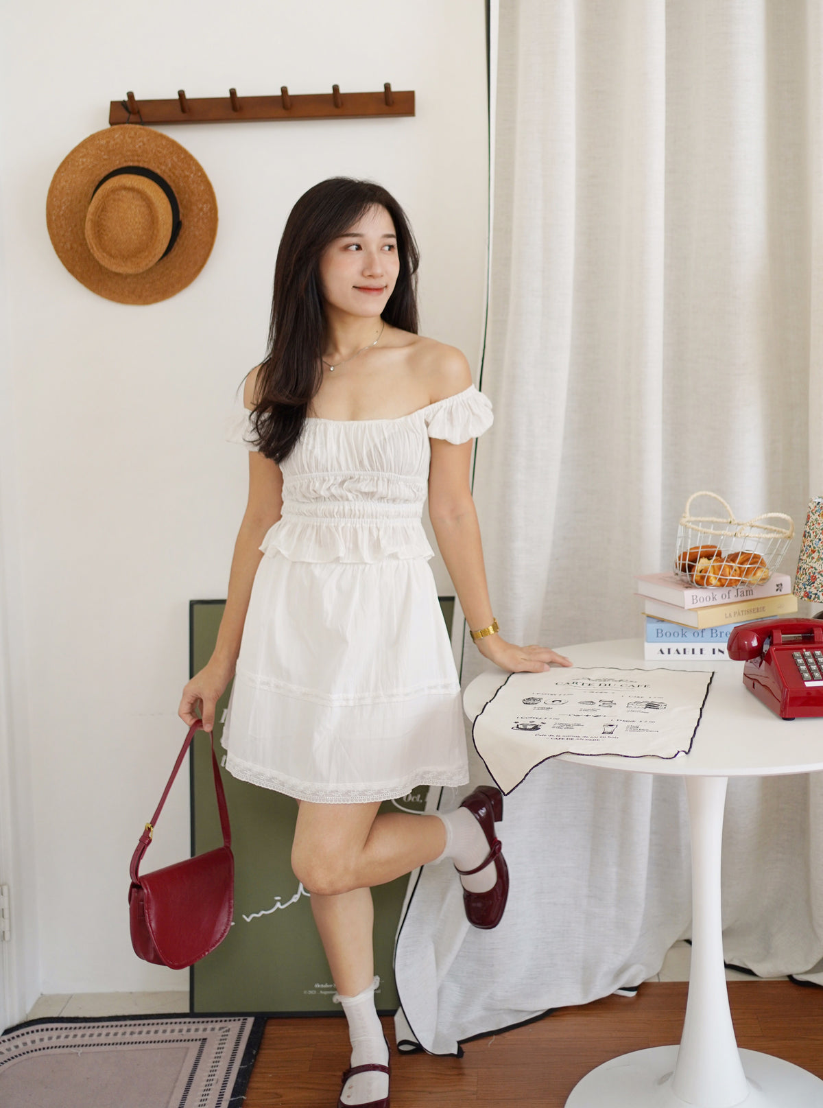 Katrine Crochet Ruched Top