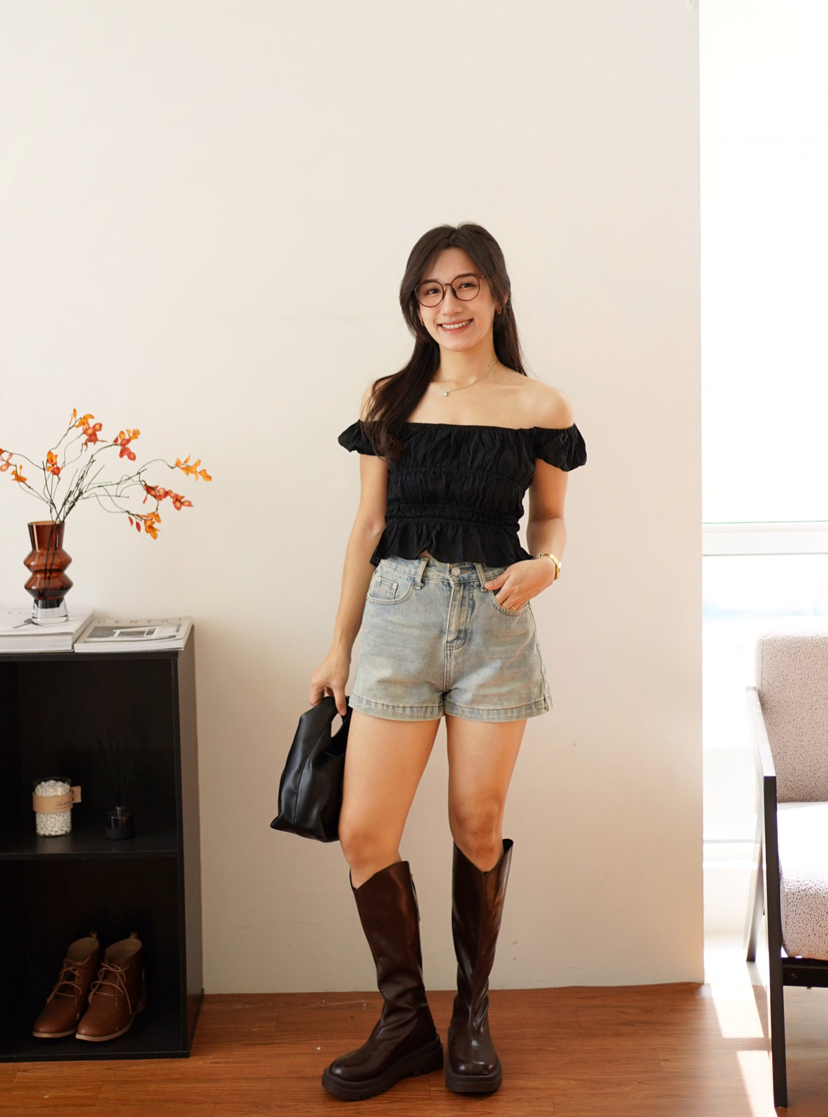 Katrine Crochet Ruched Top