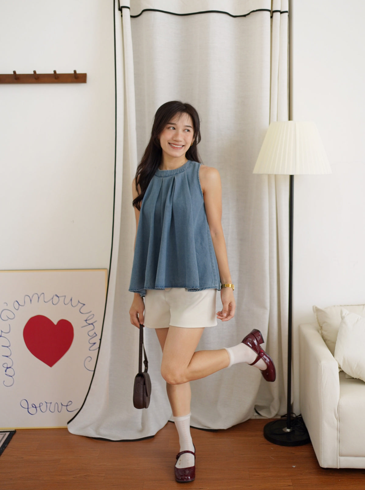 Queena Denim Top