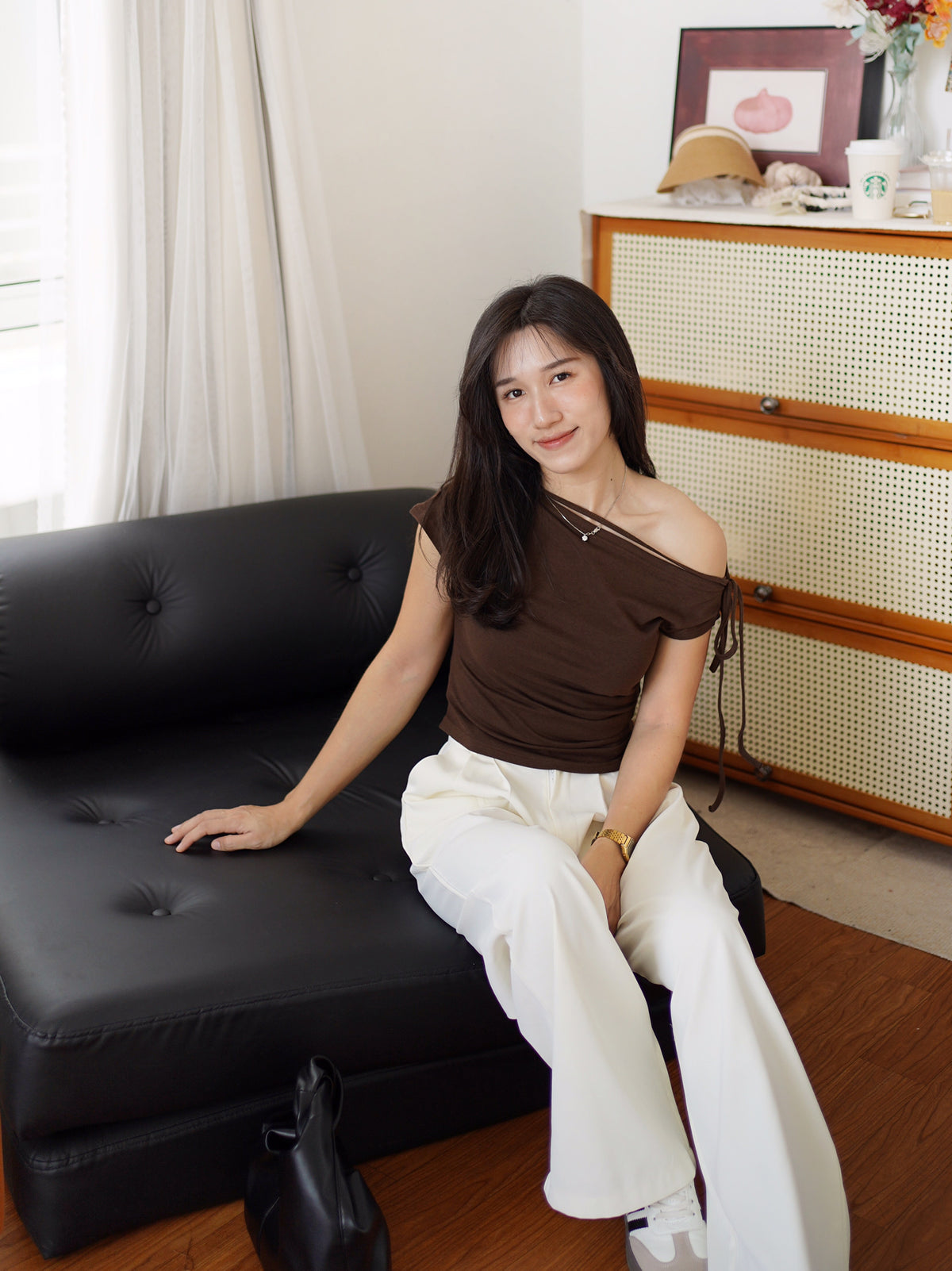 Colette Ruched Drape Top