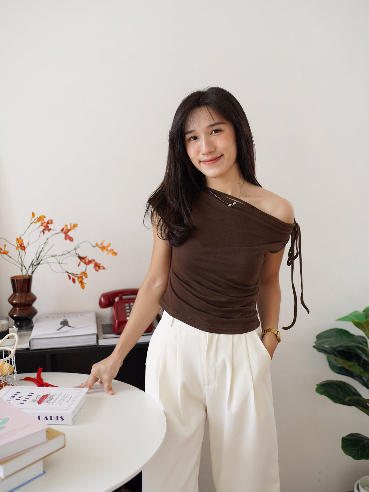 Colette Ruched Drape Top