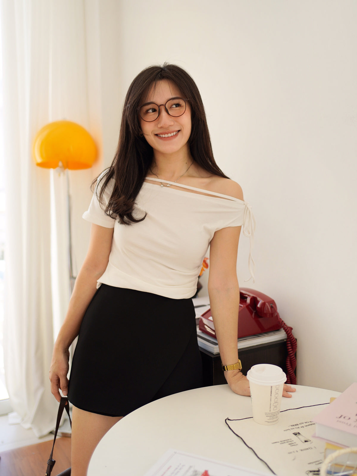 Colette Ruched Drape Top