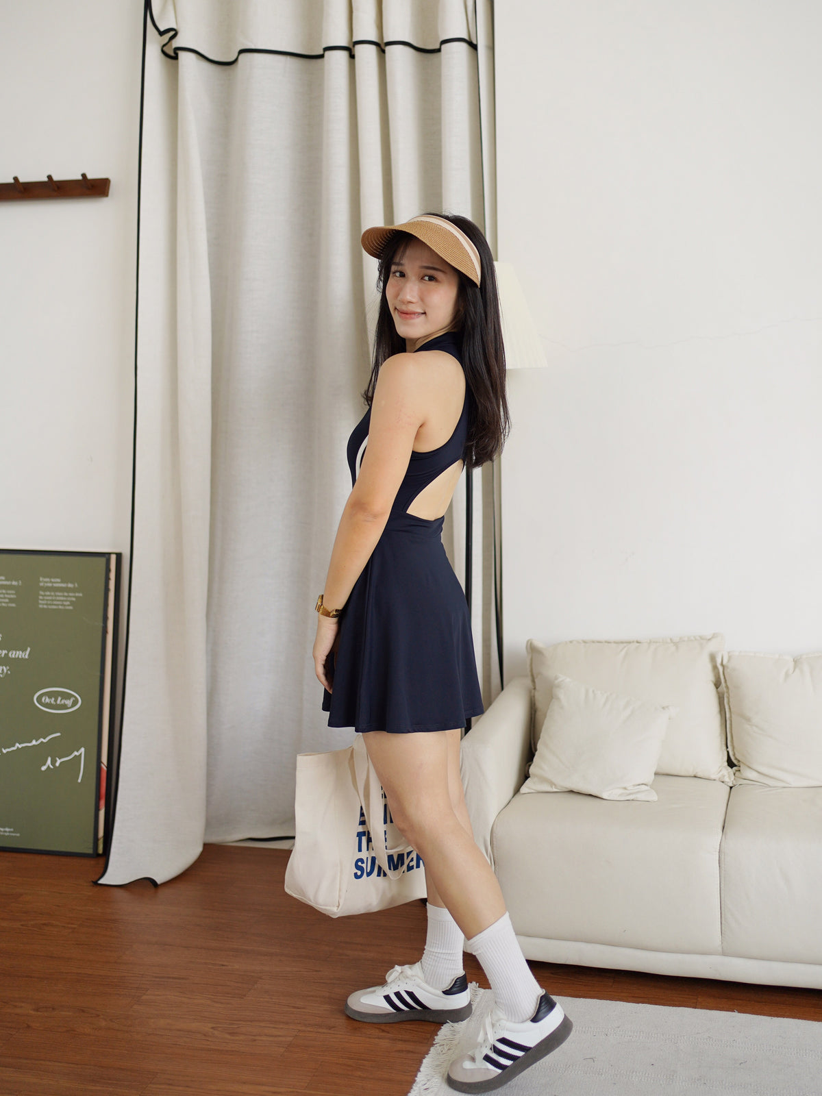 Navy Volley Dress (Padded)