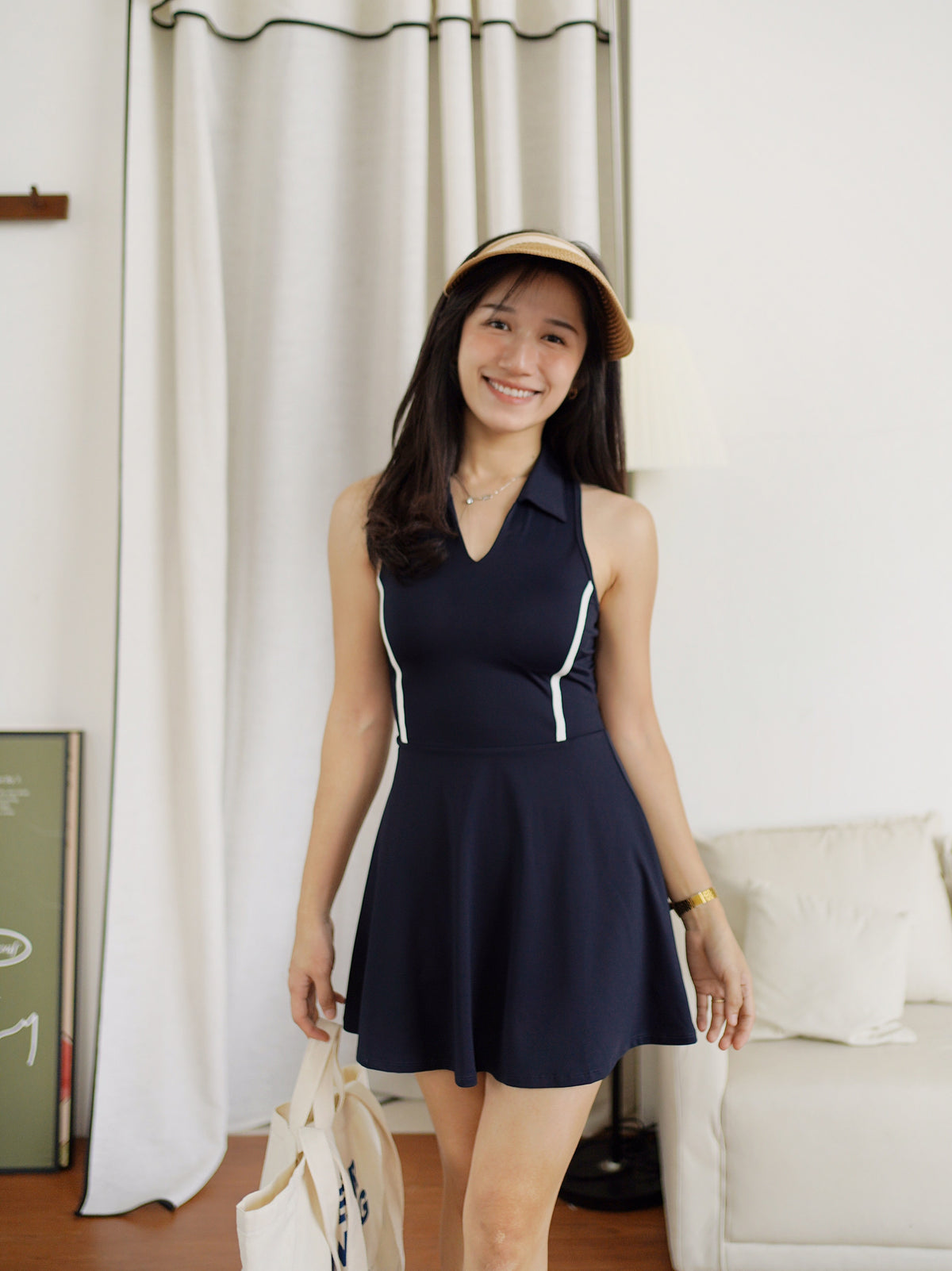 Navy Volley Dress (Padded)