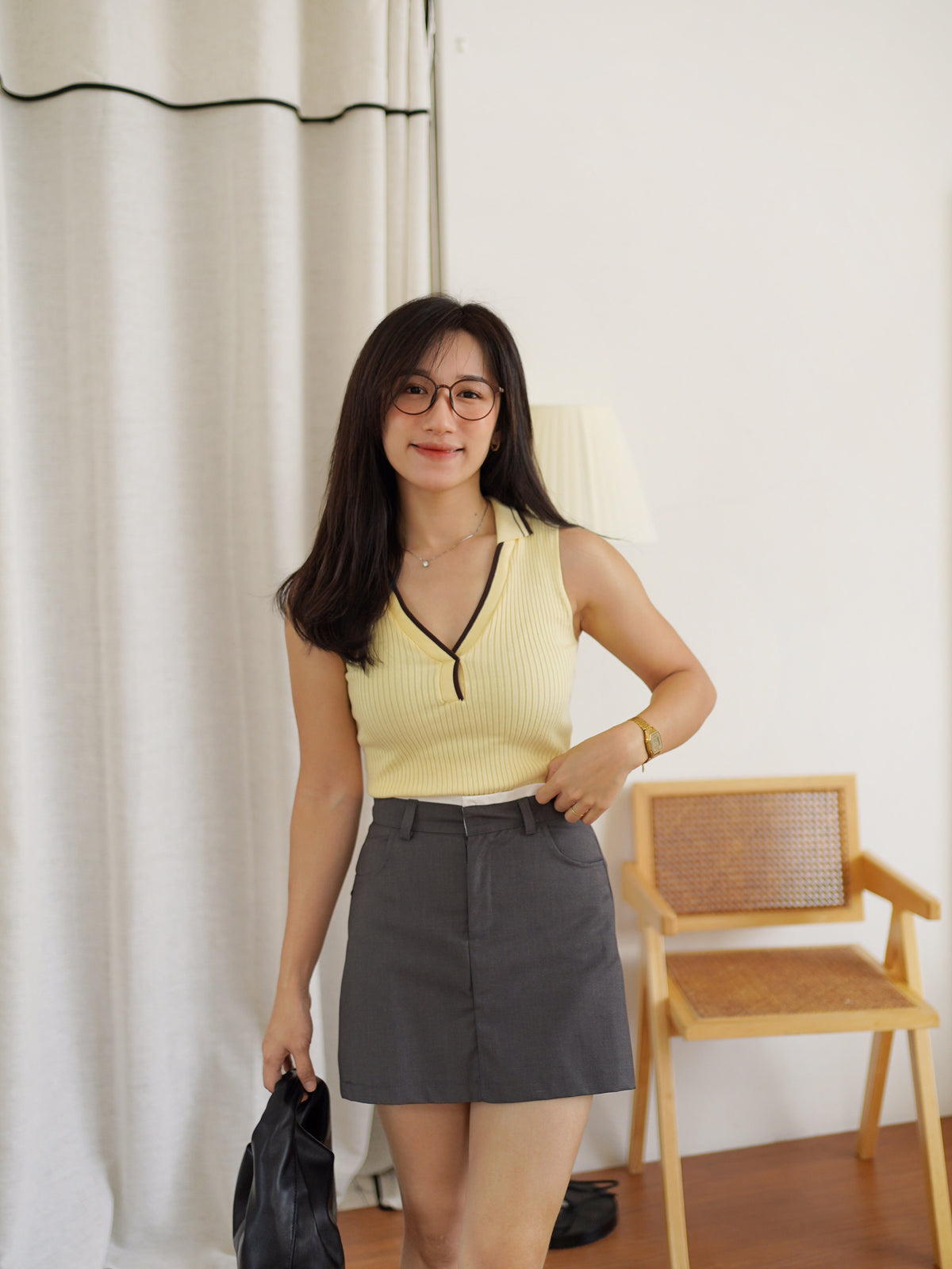 Varsity Contrast Rib Top