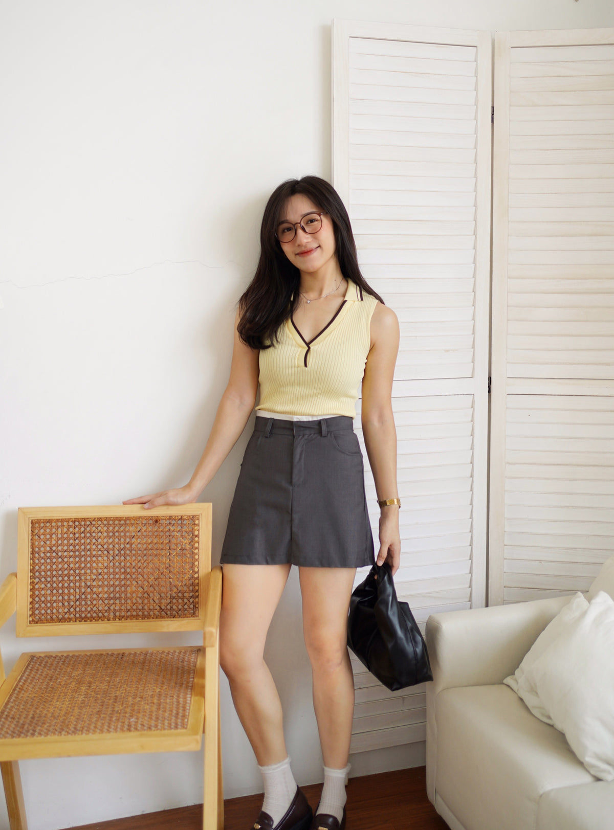 Varsity Contrast Rib Top