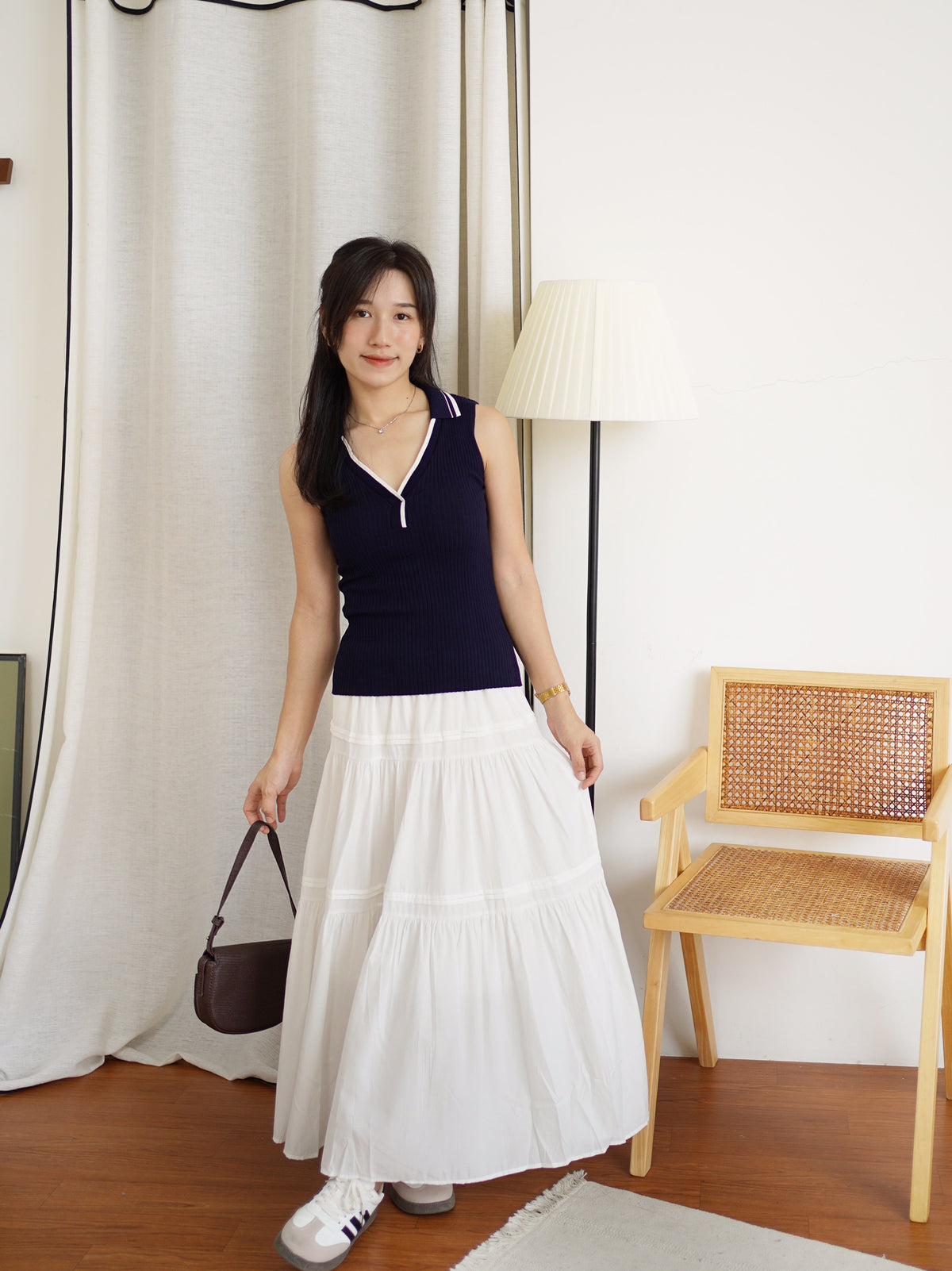 Varsity Contrast Rib Top