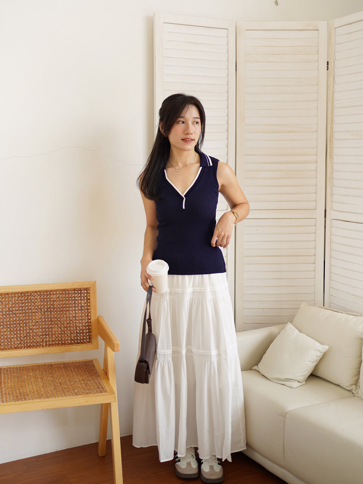 Varsity Contrast Rib Top