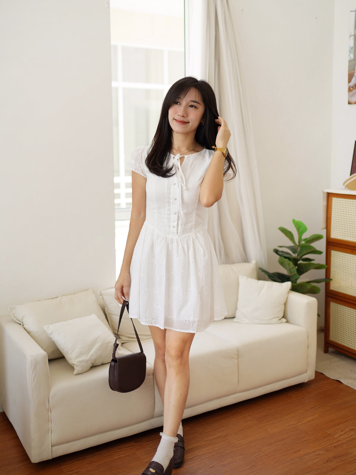 Embroidery Eyelet Dress