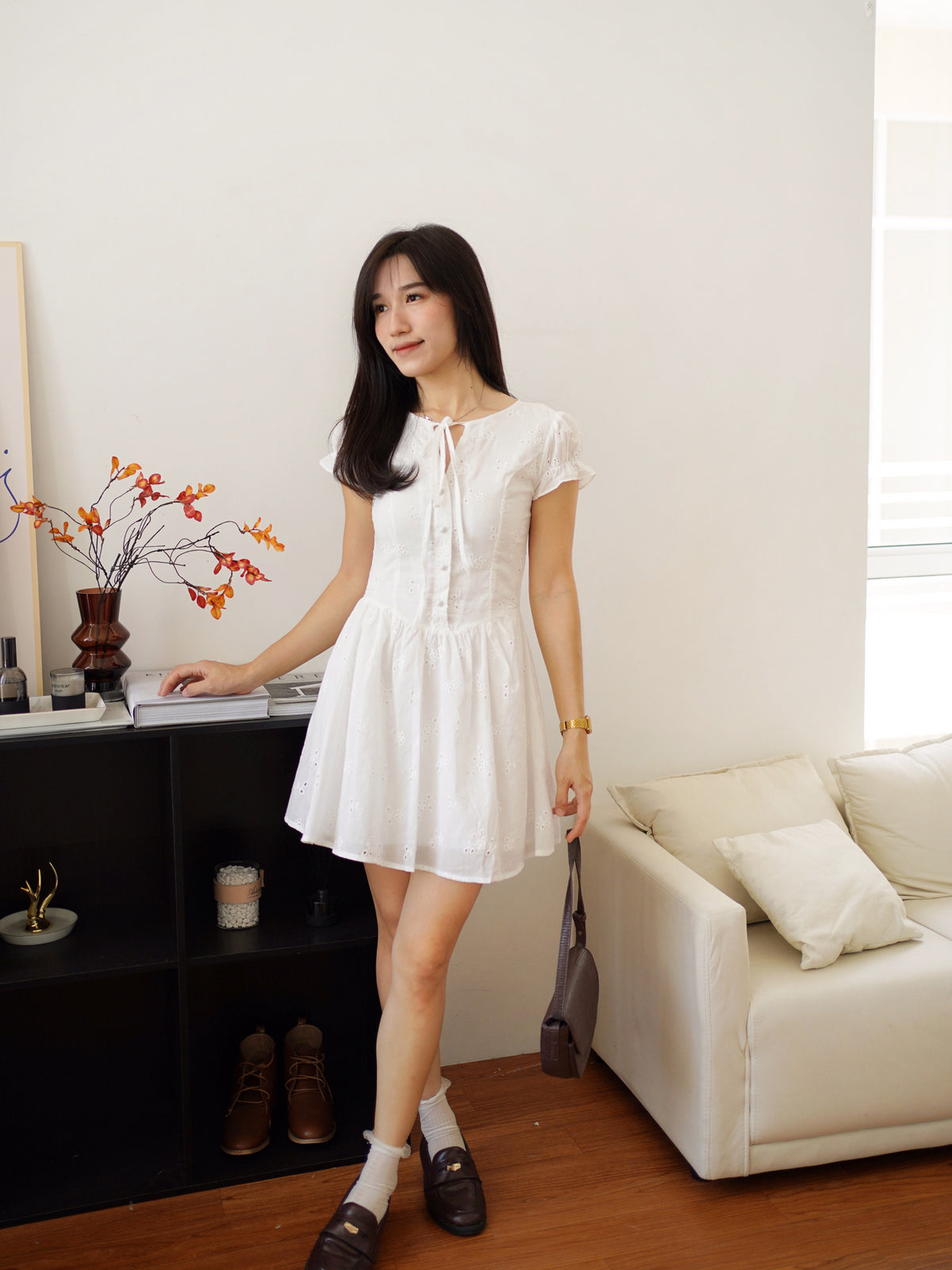 Embroidery Eyelet Dress