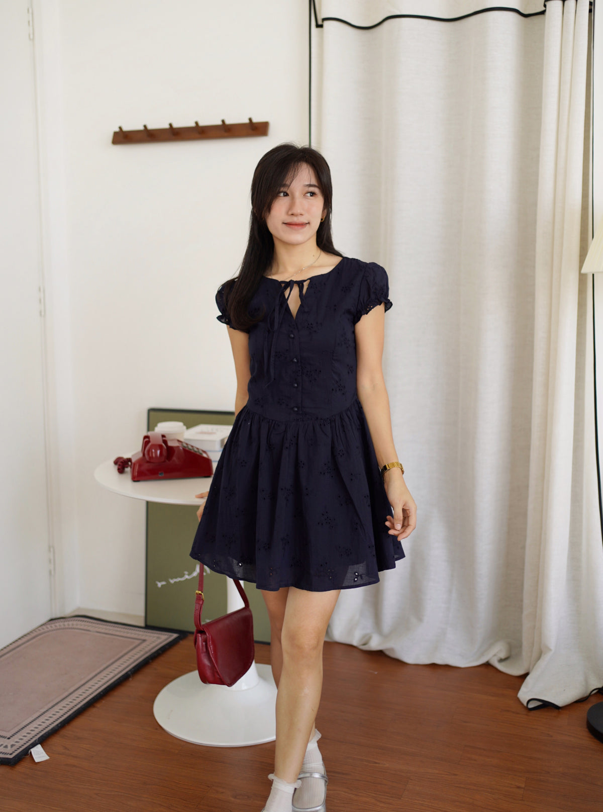 Embroidery Eyelet Dress
