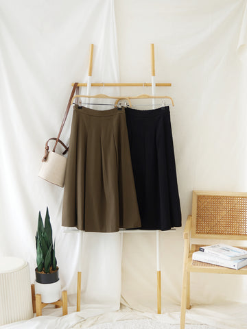 Rowen Pleat midi skirt
