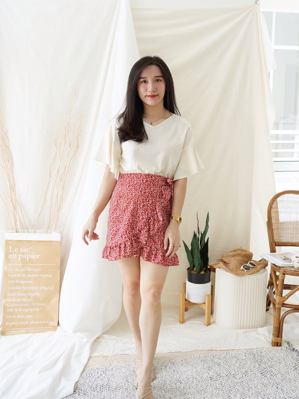 BETTA FLORAL WRAP SKIRT - LovelyMadness Clothing Malaysia