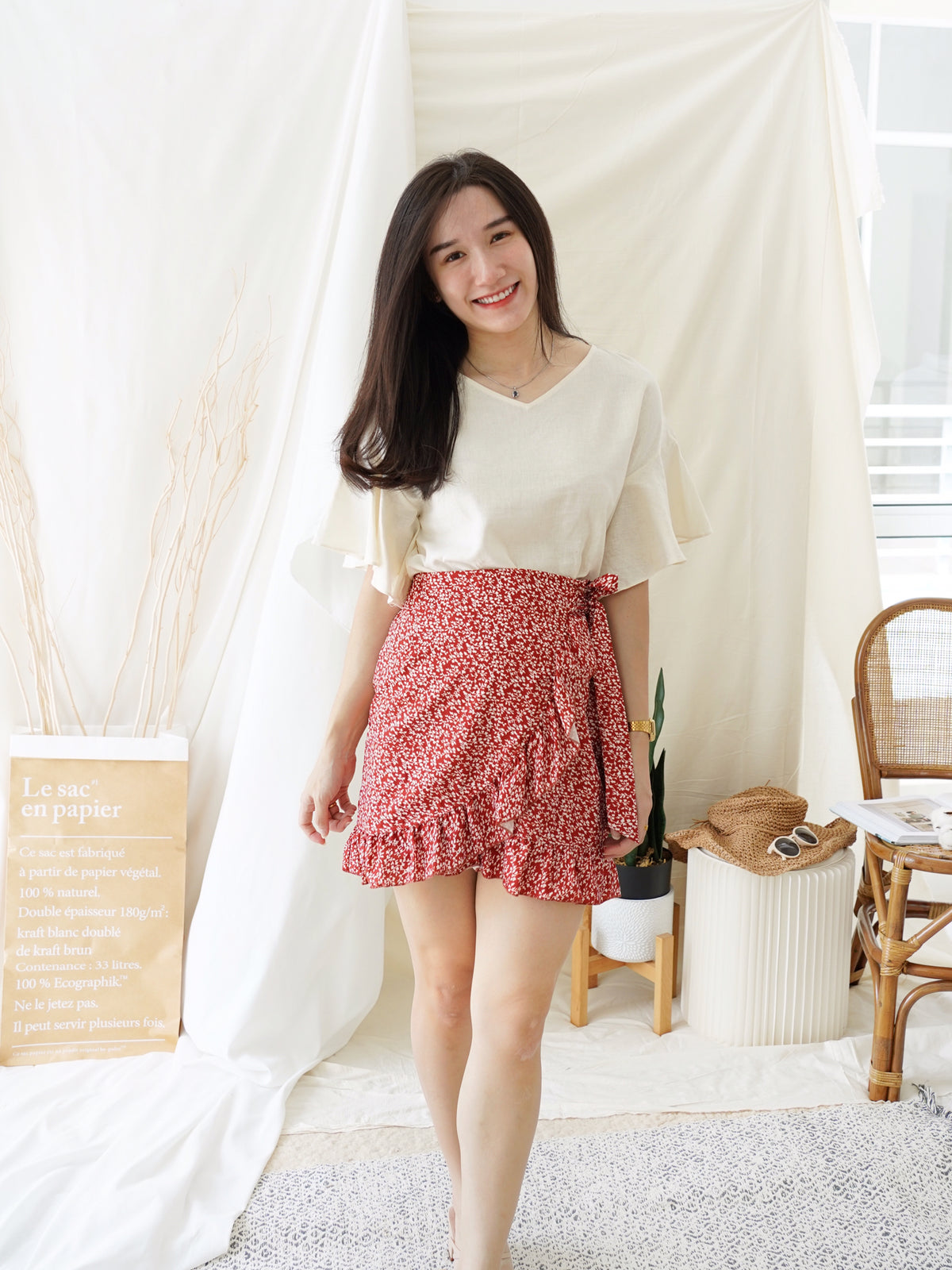 BETTA FLORAL WRAP SKIRT - LovelyMadness Clothing Malaysia