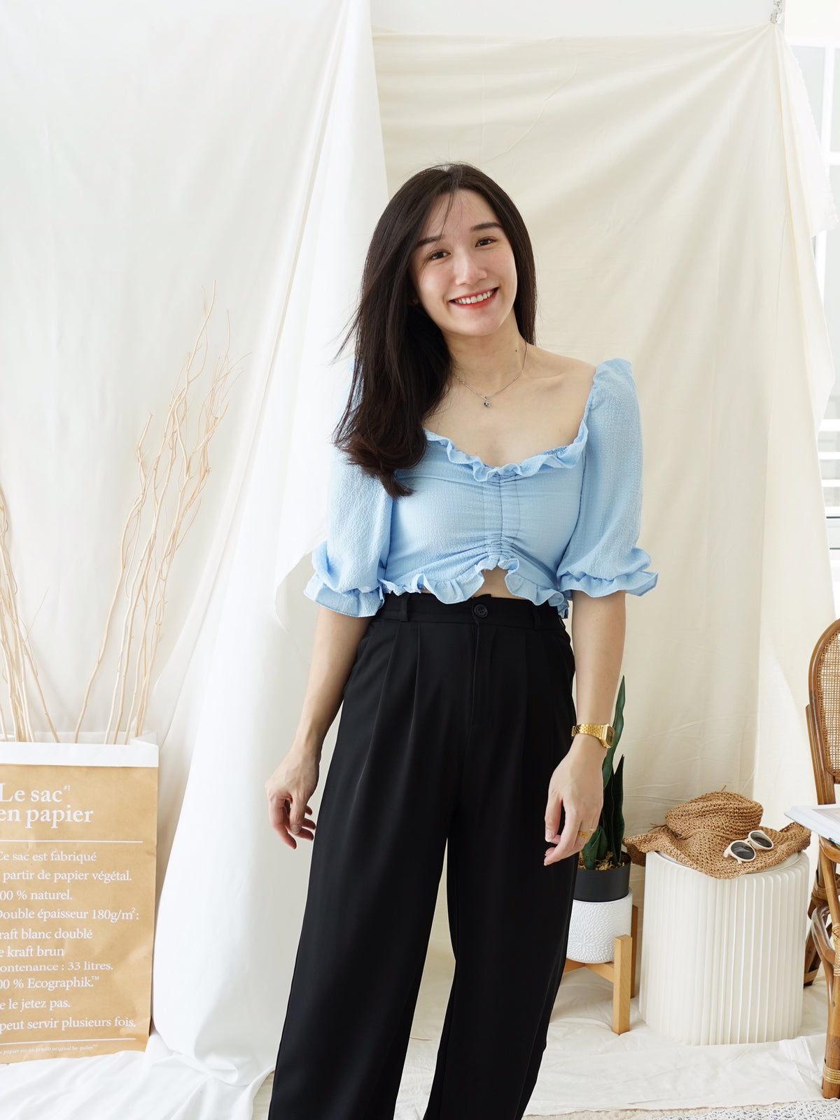 TULIPS DRAWSTRING TOP - LovelyMadness Clothing Malaysia