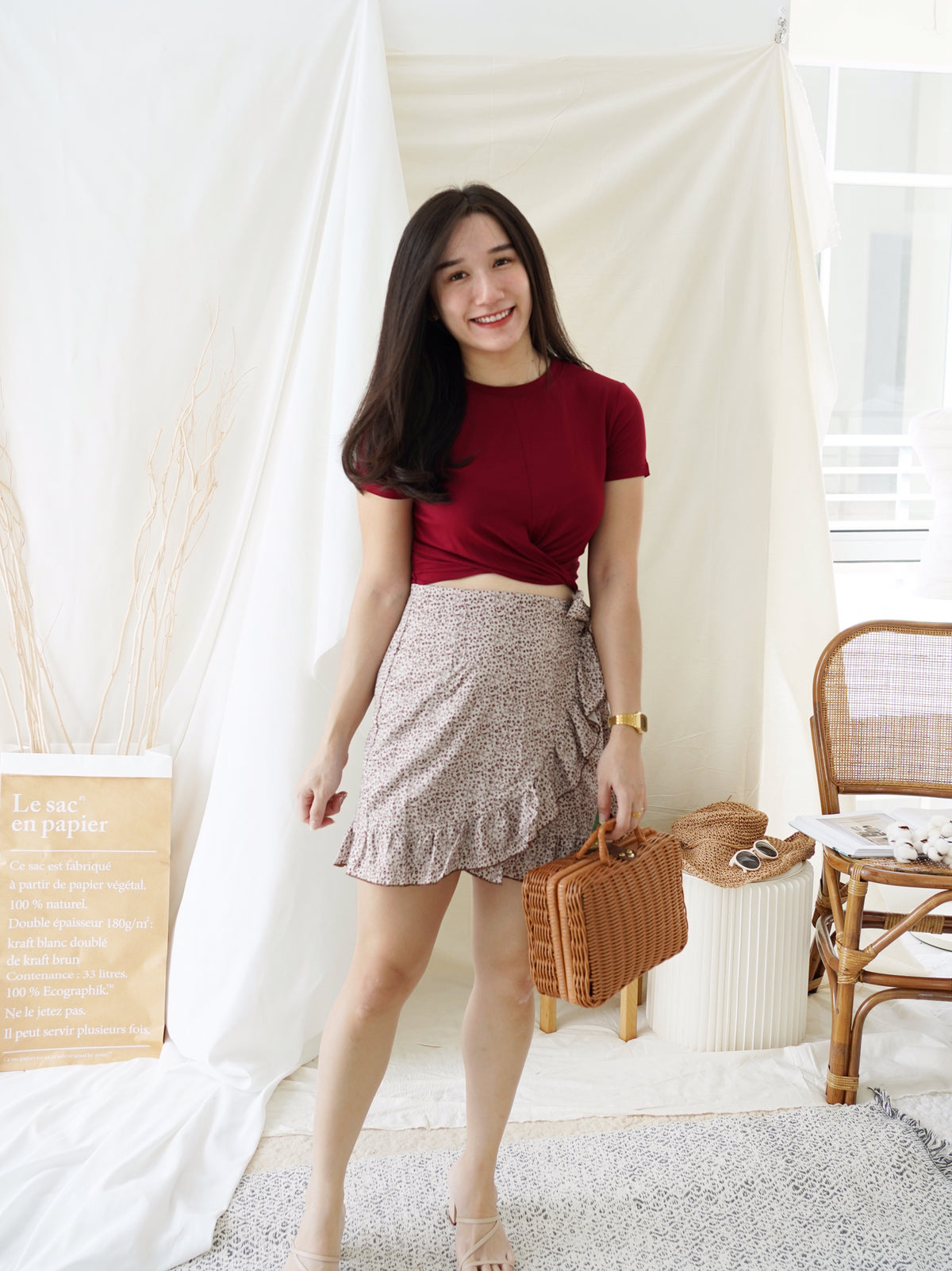 BETTA FLORAL WRAP SKIRT - LovelyMadness Clothing Malaysia