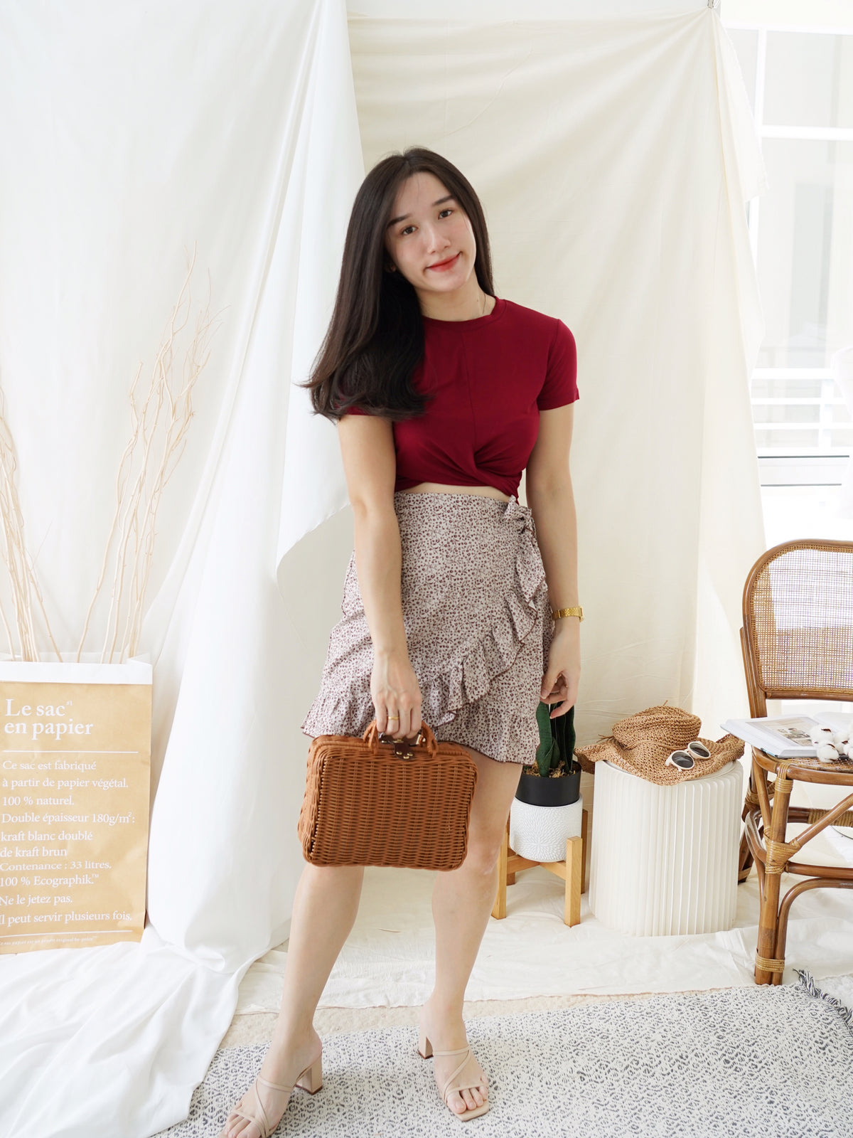 BETTA FLORAL WRAP SKIRT - LovelyMadness Clothing Malaysia