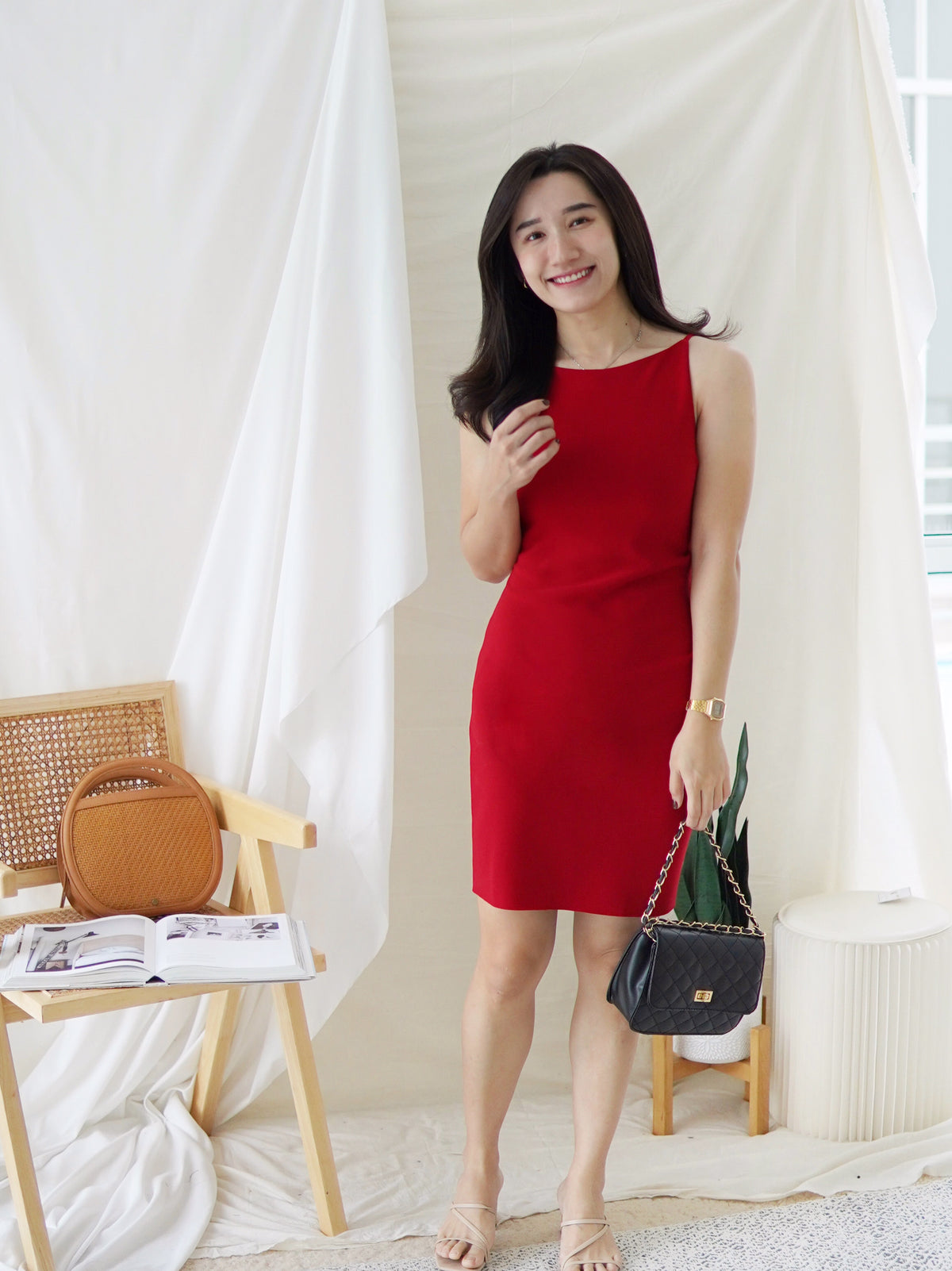 GABRIEL Straight Neck Dress - LovelyMadness Clothing Malaysia