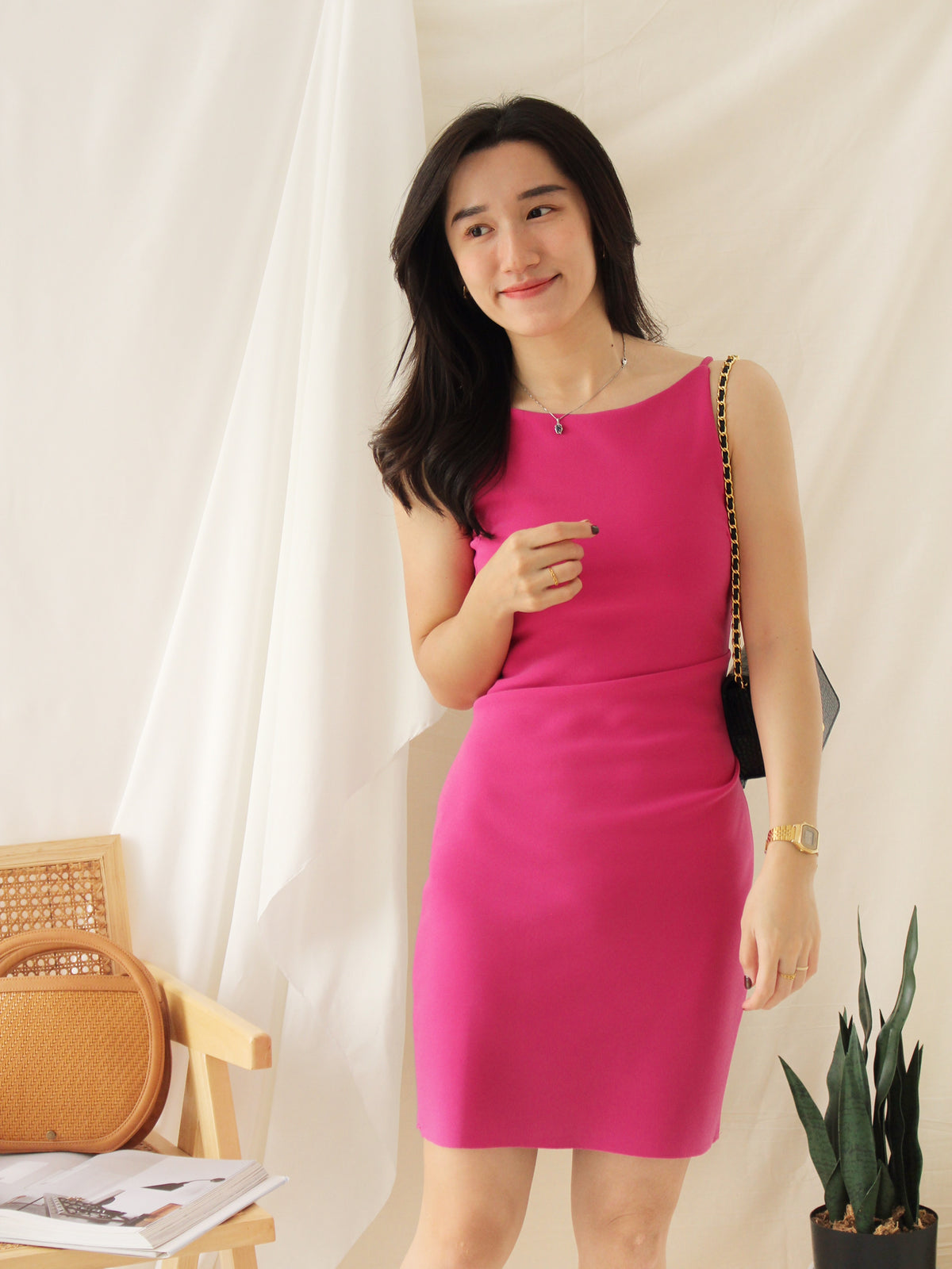 GABRIEL Straight Neck Dress - LovelyMadness Clothing Malaysia