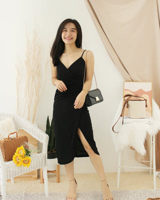 Deep V Split Dress - LovelyMadness Clothing Malaysia