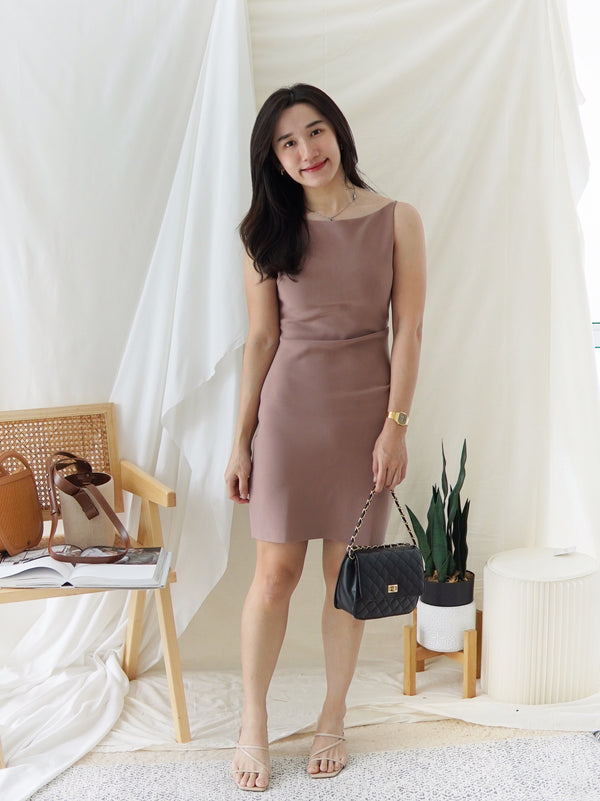 GABRIEL Straight Neck Dress - LovelyMadness Clothing Malaysia