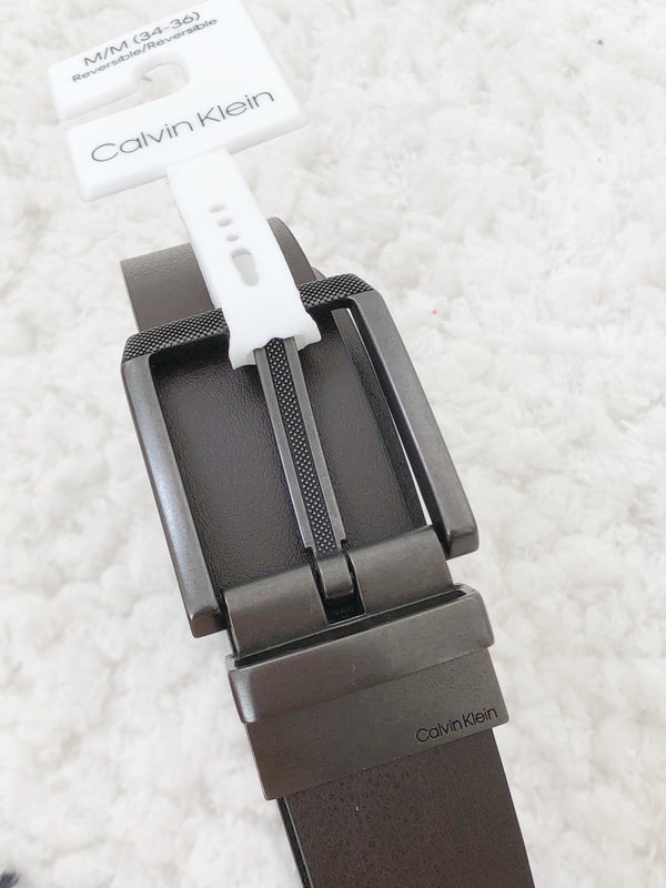 CALVIN KLEIN BLACK/ BROWN REVERSIBLE BELT - LovelyMadness Clothing Malaysia