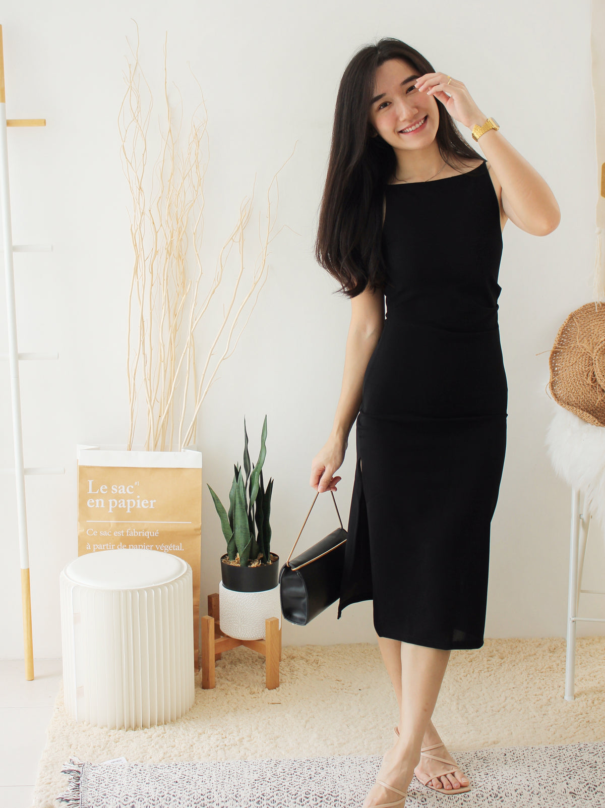 BRIELLA BODYCON SPILT DRESS - LovelyMadness Clothing Malaysia