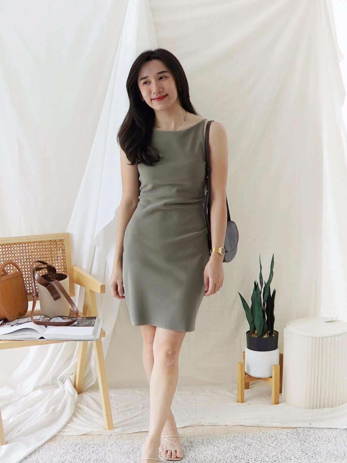 GABRIEL Straight Neck Dress - LovelyMadness Clothing Malaysia