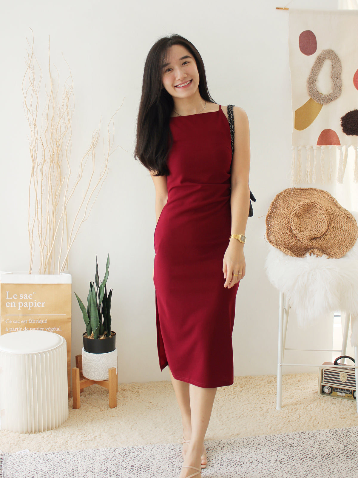 BRIELLA BODYCON SPILT DRESS - LovelyMadness Clothing Malaysia