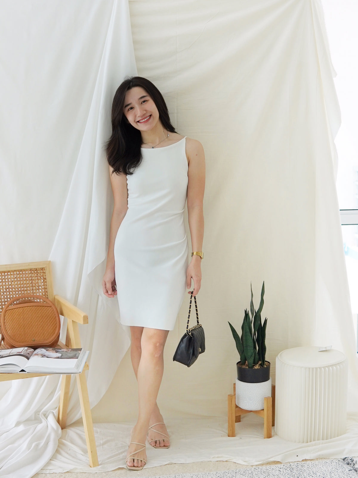 GABRIEL Straight Neck Dress - LovelyMadness Clothing Malaysia