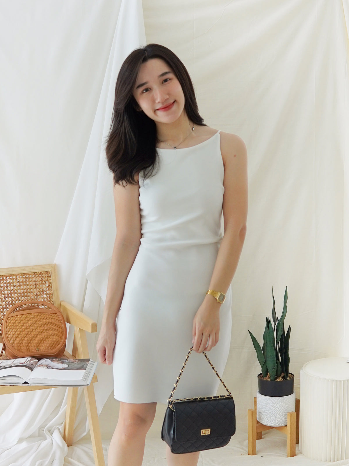 GABRIEL Straight Neck Dress - LovelyMadness Clothing Malaysia