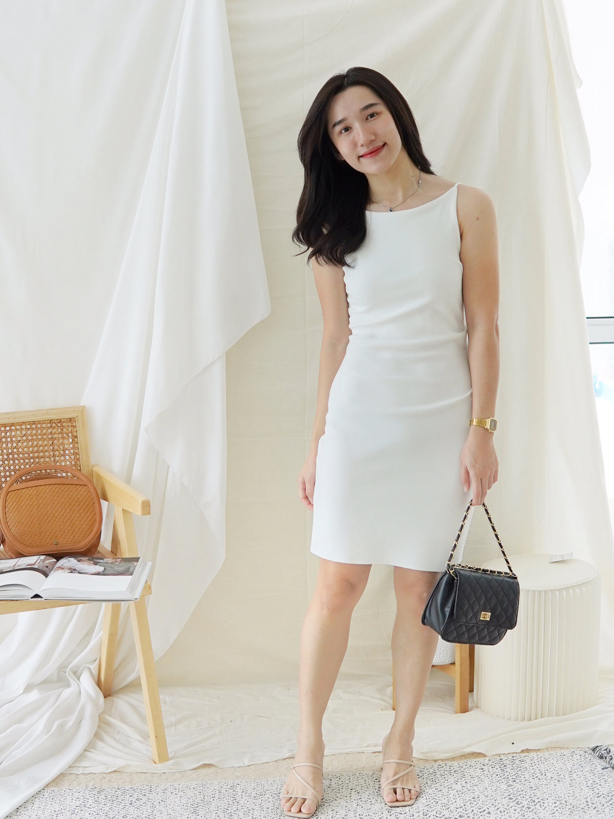 GABRIEL Straight Neck Dress - LovelyMadness Clothing Malaysia