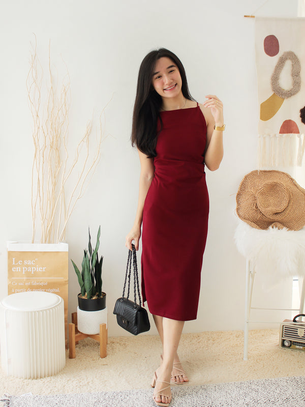 BRIELLA BODYCON SPILT DRESS - LovelyMadness Clothing Malaysia