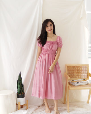 Ruched Puffy Square Dress