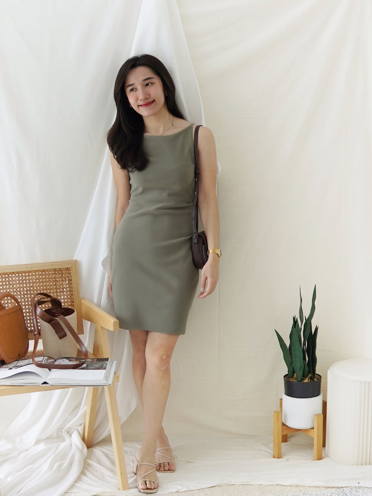 GABRIEL Straight Neck Dress - LovelyMadness Clothing Malaysia