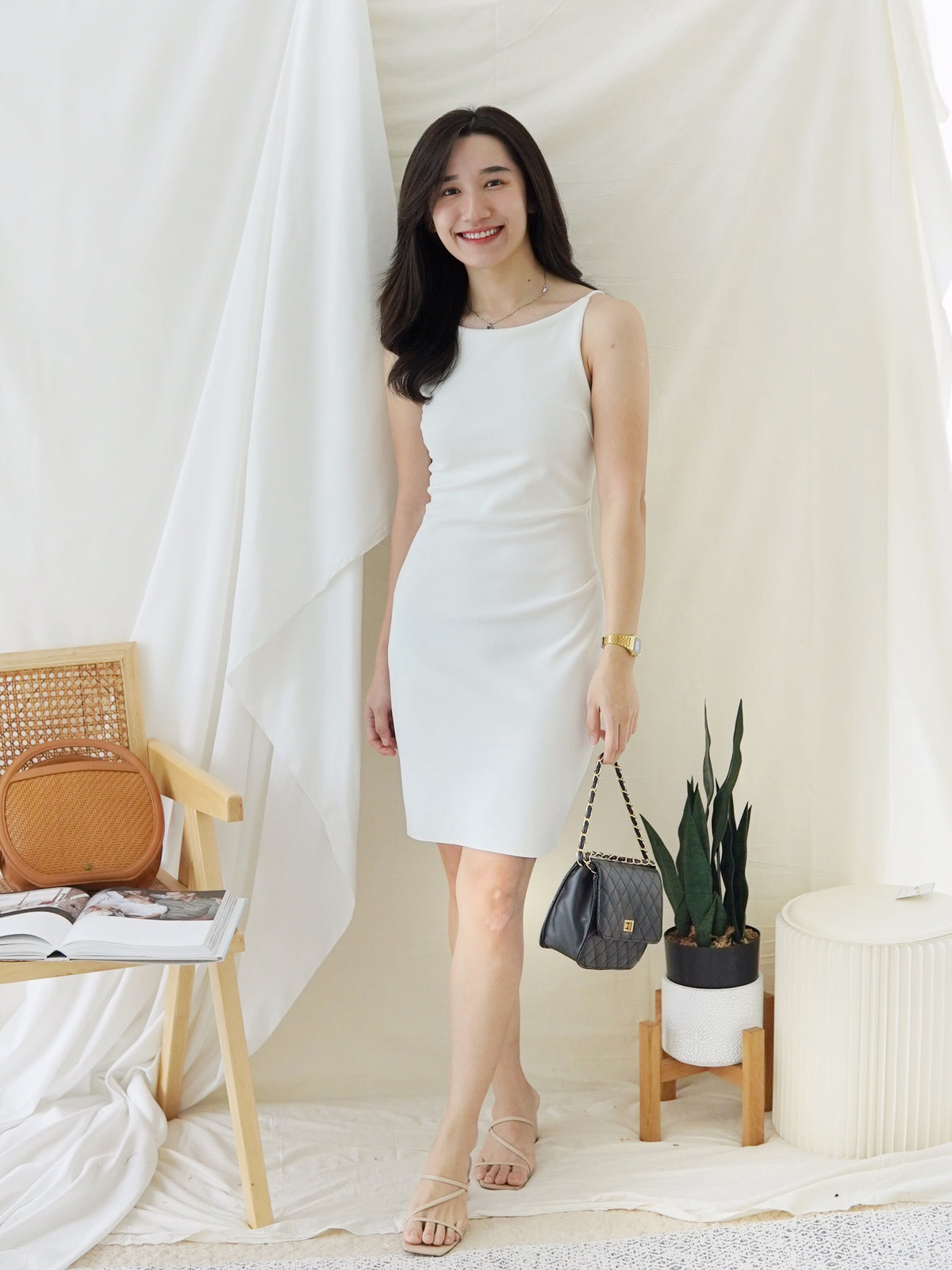 GABRIEL Straight Neck Dress - LovelyMadness Clothing Malaysia