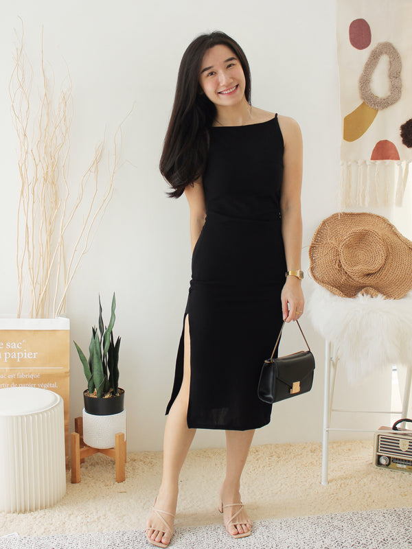 BRIELLA BODYCON SPILT DRESS - LovelyMadness Clothing Malaysia